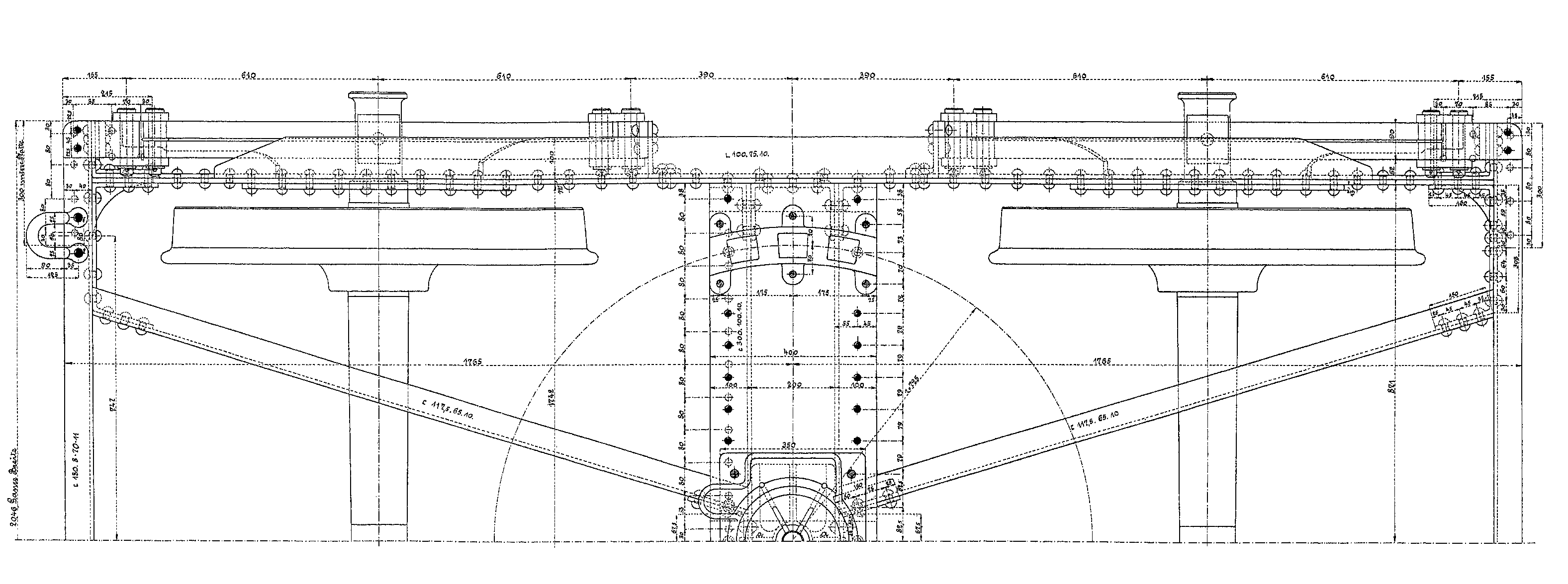 Blech und Winkel-Drehgestell, preussisch, Zeichnung VI d 7 III. Auflage, Draufsicht