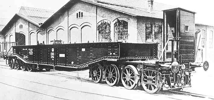 Tiefladewagen nach Zeichnung Cf 57 (Skizze 8); Essen 37532;  Werkfoto, Sammlung Peter Driesch